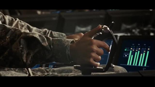 Drones attack an alien robot